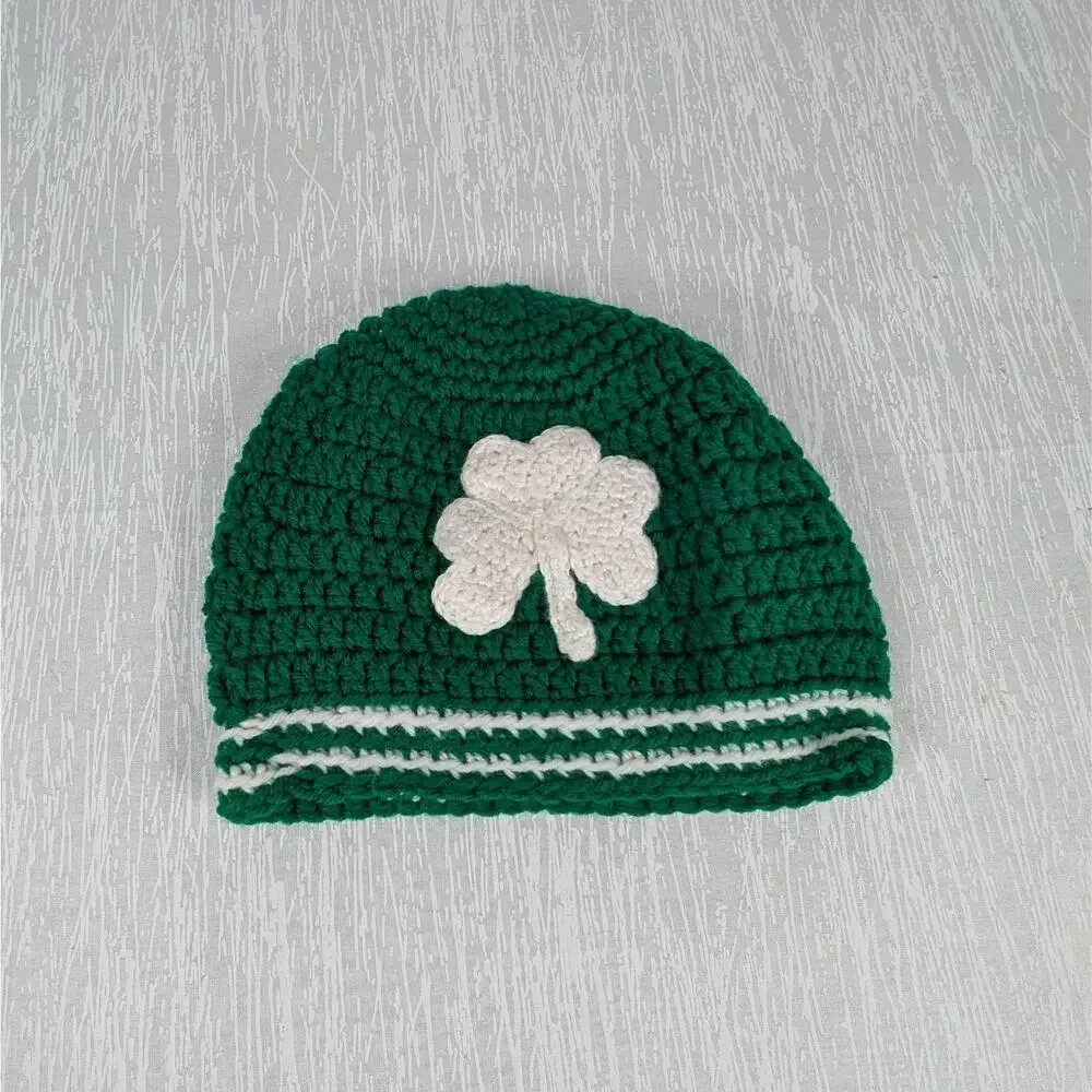 Shamrock Youth/Baby Green White Knit Hat